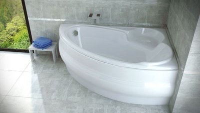 Ванна акриловая асимметричная Wenus 170x110 R с ногами и панелью 4540 фото