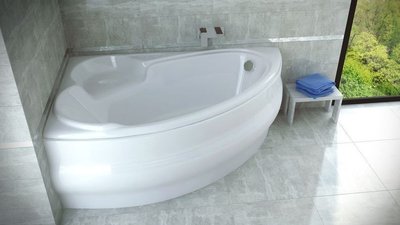 Ванна акриловая асимметричная Wenus 170x110 L с ногами и панелью 4539 фото