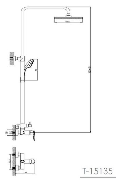Душова система NOVA VLNA (змішувач для душу, верхній та ручний душ, 3 режими, шланг 1,5м) zmishuvach-216 фото