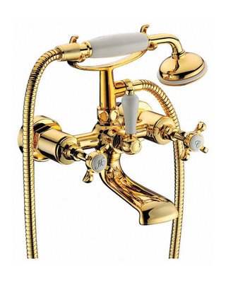 Двухвентильный смеситель для ванны, золото Cuthna zlato zmishuvach-222 фото