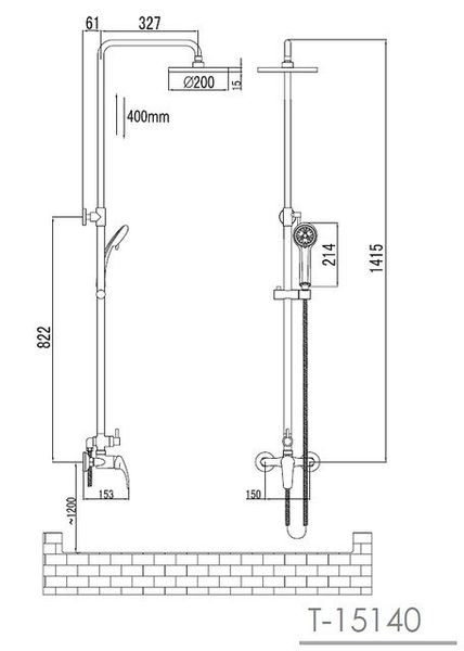 Душева система JESENIK (змішувач для душу, верхній та ручний душ, 3 режими, шланг 1,5м) zmishuvach-47 фото